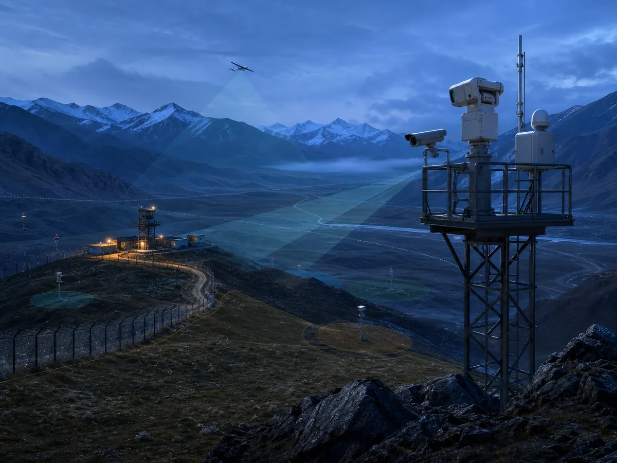Long-range cameras, thermal sensors, and aerial observation supporting border and perimeter awareness