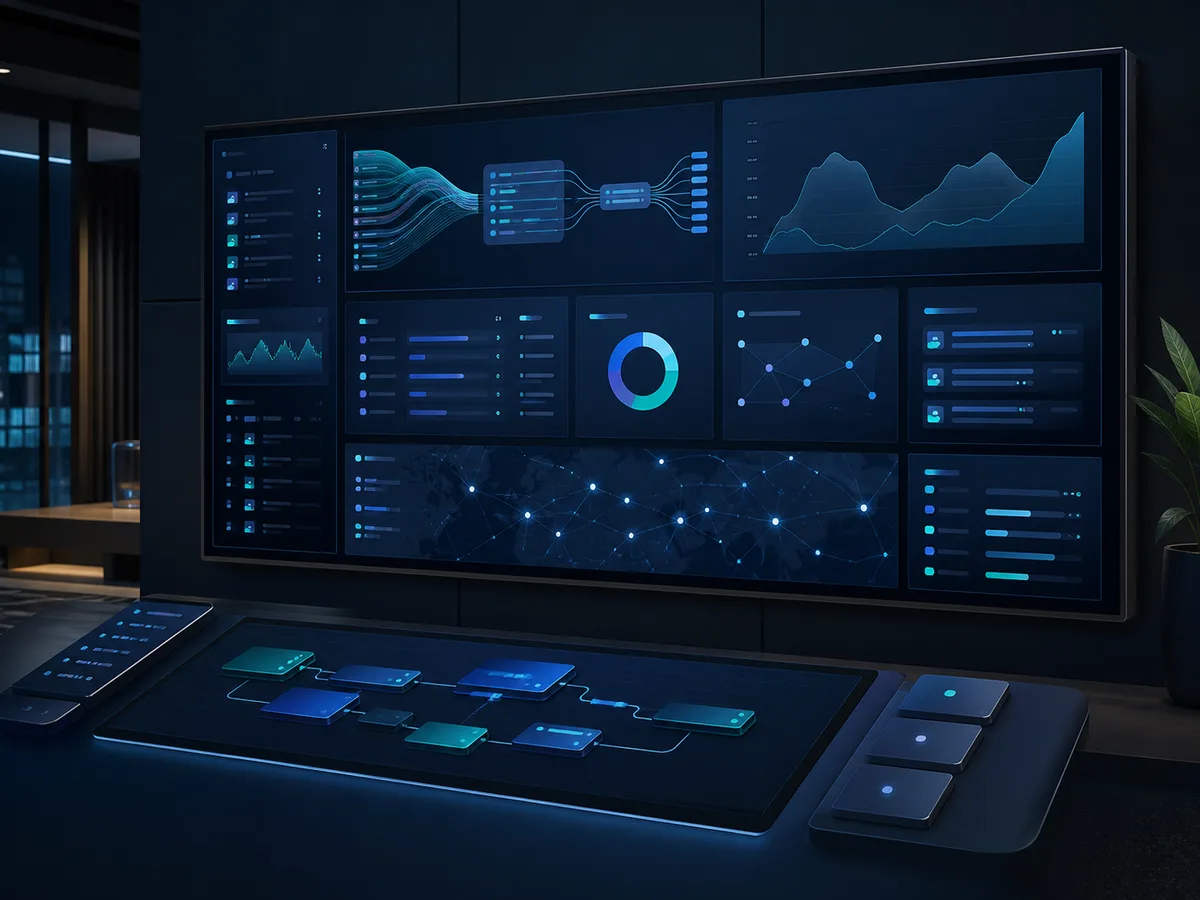 Connected business operations dashboard and decision-support workspace